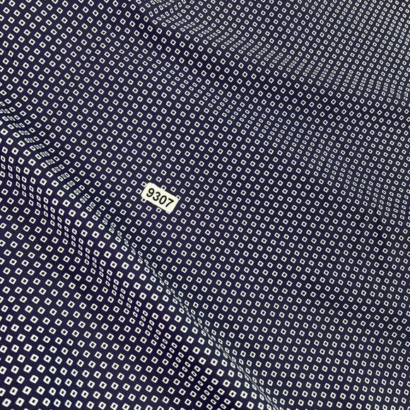 Peter Millar Button Up Shirt Mens Medium Navy White Geometric Long Sleeves - Picture 10 of 12